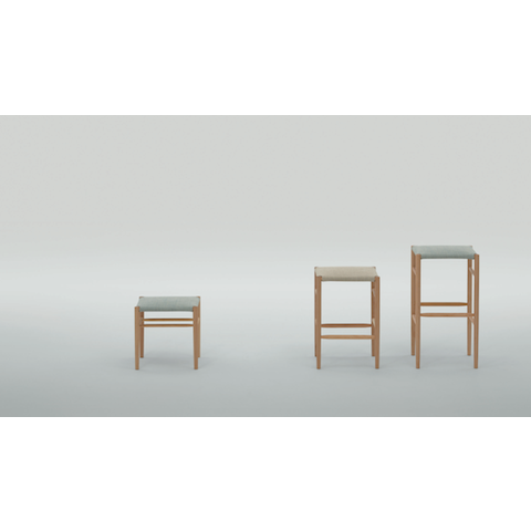 maruni lightwood stool, low, cushioned– CiteNYC