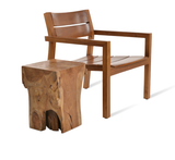 heavy cube teak side table