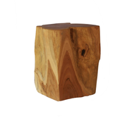 heavy cube teak side table