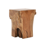 heavy cube teak side table