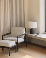 jack footstool, ivory cushion