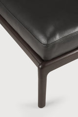 jack footstool, black leather cushion