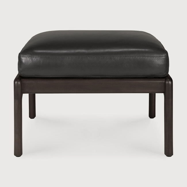 jack footstool, black leather cushion