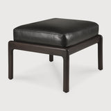 jack footstool, black leather cushion