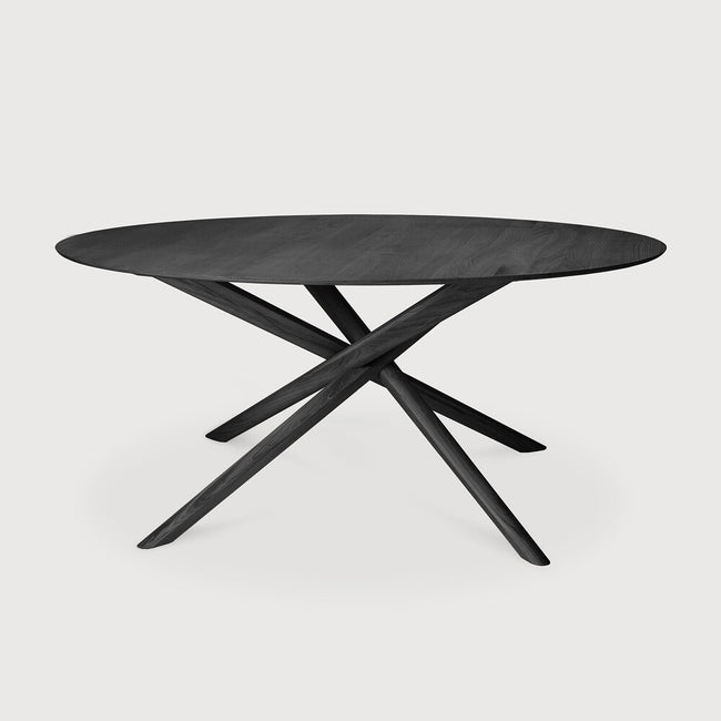 black oak mikado round dining table