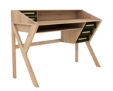 oak origami desk - 5 drawers