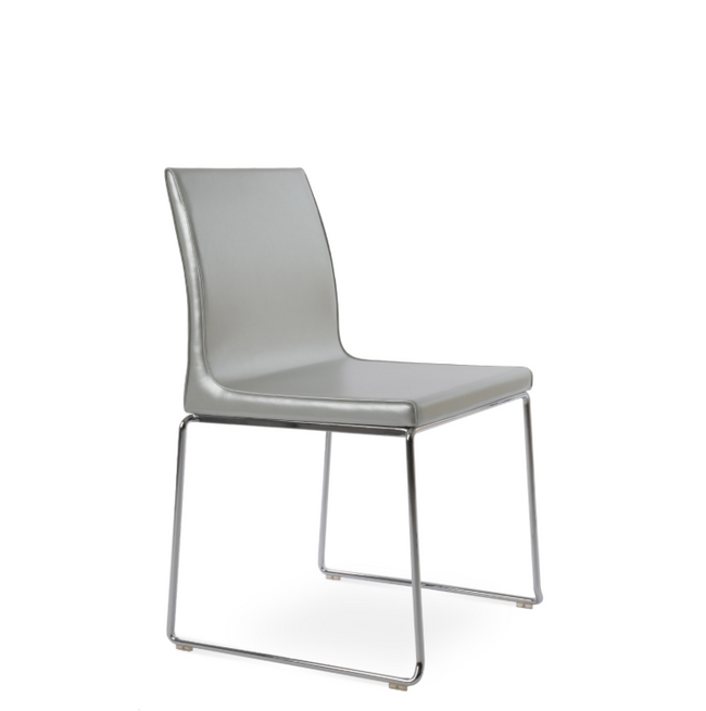 po stackable chair, ppm seat, chrome sled base