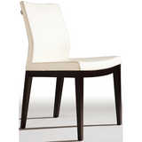 pa wood chair, white leatherette, wenge base