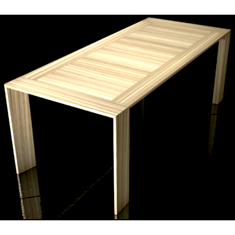 cecchini tri24 dining table with inclined legs, natural zebra wood, L ...