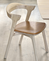 oak bok dining chair, cognac leather seat