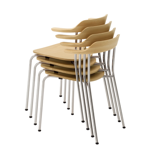 maruni hiroshima armchair stackable (wooden seat)