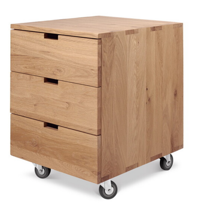 ethnicraft oak billy drawer unit - 3 drawers