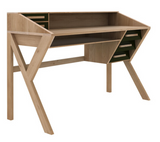 oak origami desk - 5 drawers