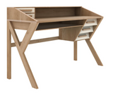 oak origami desk - 5 drawers