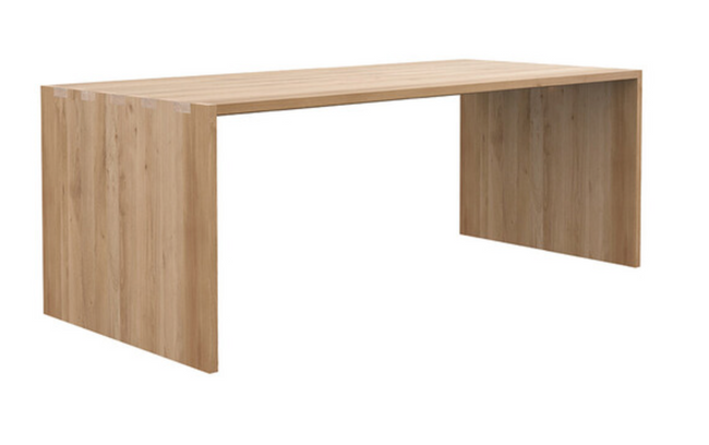 oak U desk