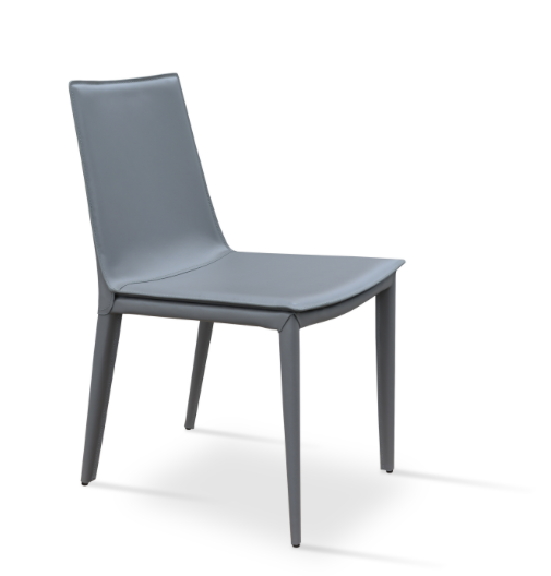 ty side chair - grey bonded leather