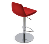 pr piston stool, camira wool, stainless base