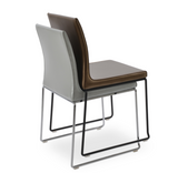 po stackable chair, ppm seat, chrome sled base