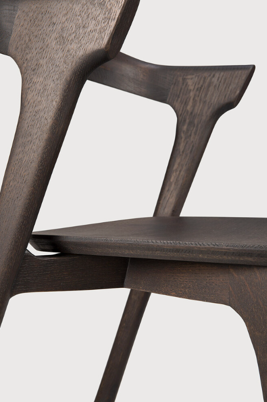 brown varnished oak bok dining chair