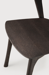 brown varnished oak bok dining chair