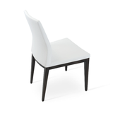 pa wood chair, white leatherette, wenge base