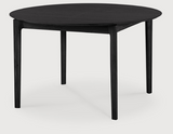 oak bok round extendable dining table