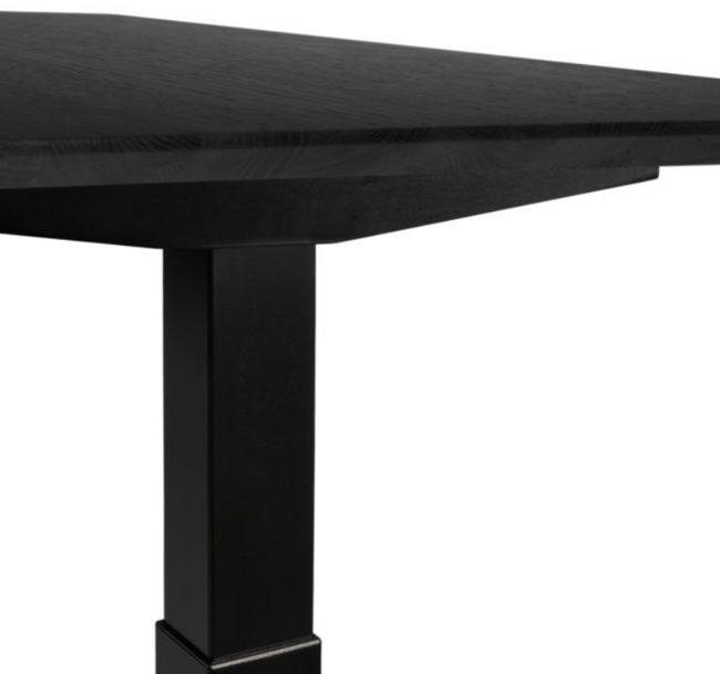 oak bok black varnished oak top for adjustable desk