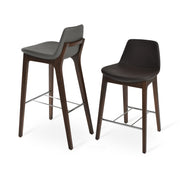 hb pr counter stool; leatherette; wood and metal base