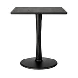 oak torsion dining table, black varnished, square