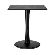 oak torsion dining table, black varnished, square