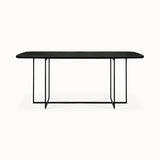 oak arc black dining table