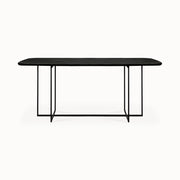 oak arc black dining table
