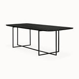 oak arc black dining table