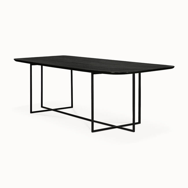 oak arc black dining table