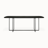 oak arc black dining table