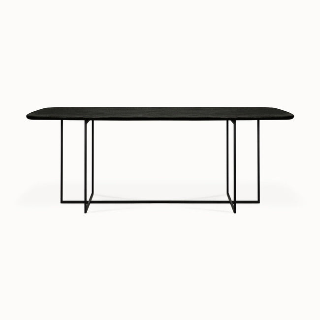 oak arc black dining table