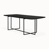 oak arc black dining table