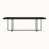 oak arc black dining table