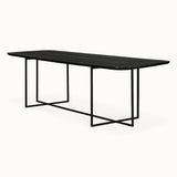 oak arc black dining table