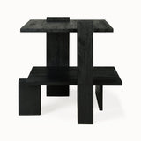 teak abstract black side table