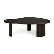 mahogany boomerang dark brown coffee table