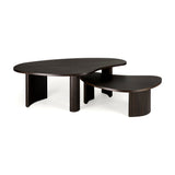 mahogany boomerang dark brown coffee table