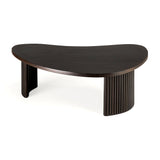 mahogany boomerang dark brown coffee table