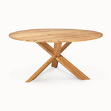 teak circle outdoor dining table