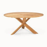 teak circle outdoor dining table
