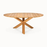 teak circle outdoor dining table