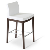 pa wood stool, low backrest