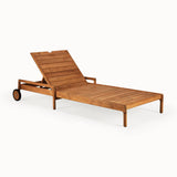 teak jack outdoor adjustable lounger - wooden frame