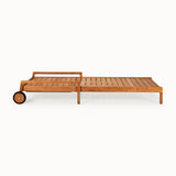 teak jack outdoor adjustable lounger - wooden frame