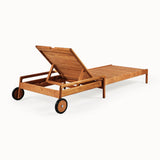 teak jack outdoor adjustable lounger - wooden frame